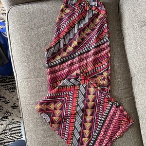 BECCA Pink Black Yellow Geometric Swim Coverup